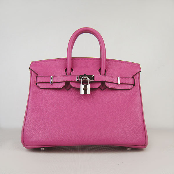 Super A Replica Hermes Togo Leather Birkin 25CM Handbag Peach 6068 - Click Image to Close